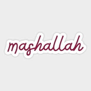 mashallah - maroon red Sticker